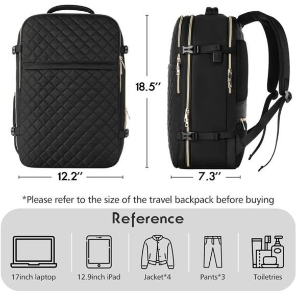 Large Travel Backpack Women, Carry On Backpack, Water Resistant Daypack main image 4